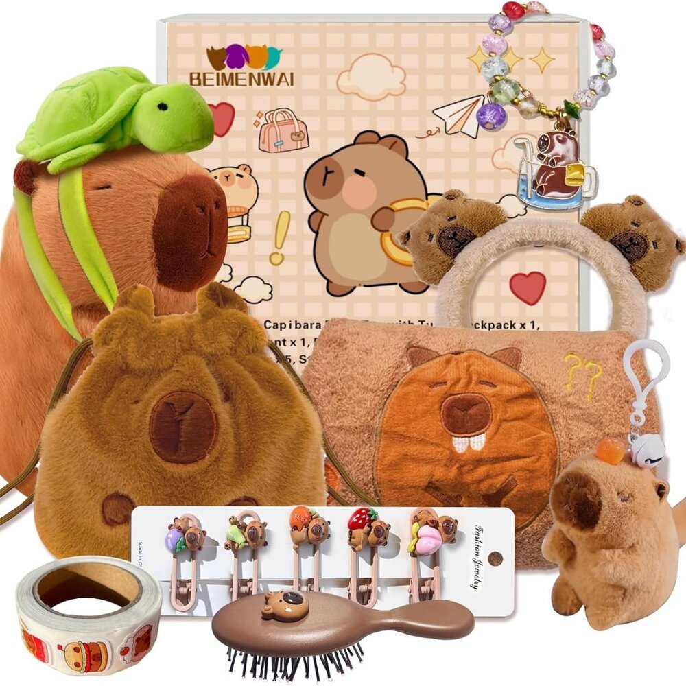 Capybara Plush Gifts Set – Adorable 10 piece Bundle